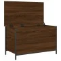 Oak brown engineered wood storage bench 80x42.5x50 cm by , Benches for halls and storage - Ref: Foro24-839017, Price: 60,35 €...