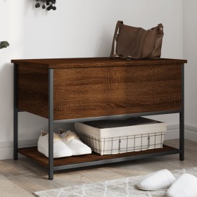 Oak brown engineered wood storage bench 70x42.5x47 cm by , Benches for halls and storage - Ref: Foro24-839022, Price: 55,64 €...