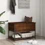 Oak brown engineered wood storage bench 70x42.5x47 cm by , Benches for halls and storage - Ref: Foro24-839022, Price: 54,95 €...