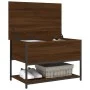 Oak brown engineered wood storage bench 70x42.5x47 cm by , Benches for halls and storage - Ref: Foro24-839022, Price: 54,95 €...
