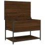 Oak brown engineered wood storage bench 70x42.5x47 cm by , Benches for halls and storage - Ref: Foro24-839022, Price: 54,95 €...