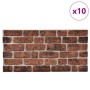 Paneles de pared 3D diseño de ladrillo 10 uds EPS marrón oscuro