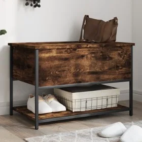 Engineered wood storage bench smoked oak 70x42.5x47 cm by , Benches for halls and storage - Ref: Foro24-839020, Price: 53,47 ...