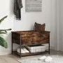 Engineered wood storage bench smoked oak 70x42.5x47 cm by , Benches for halls and storage - Ref: Foro24-839020, Price: 53,54 ...