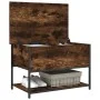 Engineered wood storage bench smoked oak 70x42.5x47 cm by , Benches for halls and storage - Ref: Foro24-839020, Price: 53,54 ...