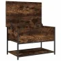 Engineered wood storage bench smoked oak 70x42.5x47 cm by , Benches for halls and storage - Ref: Foro24-839020, Price: 53,54 ...