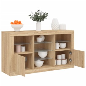 Sideboard mit LED-Leuchten Sonoma-Eiche 123x37x67 cm von , Sideboards - Ref: Foro24-3209081, Preis: 175,27 €, Rabatt: %