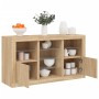 Sideboard with LED lights Sonoma oak 123x37x67 cm by , Sideboards - Ref: Foro24-3209081, Price: 177,11 €, Discount: %
