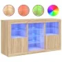 Sideboard with LED lights Sonoma oak 123x37x67 cm by , Sideboards - Ref: Foro24-3209081, Price: 171,09 €, Discount: %