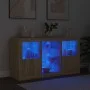 Sideboard with LED lights Sonoma oak 123x37x67 cm by , Sideboards - Ref: Foro24-3209081, Price: 171,09 €, Discount: %