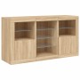 Sideboard with LED lights Sonoma oak 123x37x67 cm by , Sideboards - Ref: Foro24-3209081, Price: 177,11 €, Discount: %