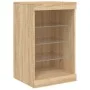 Sideboard with LED lights Sonoma oak 123x37x67 cm by , Sideboards - Ref: Foro24-3209081, Price: 171,09 €, Discount: %