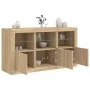 Sideboard with LED lights Sonoma oak 123x37x67 cm by , Sideboards - Ref: Foro24-3209060, Price: 167,69 €, Discount: %