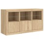 Sideboard with LED lights Sonoma oak 123x37x67 cm by , Sideboards - Ref: Foro24-3209060, Price: 173,26 €, Discount: %