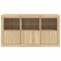 Sideboard with LED lights Sonoma oak 123x37x67 cm by , Sideboards - Ref: Foro24-3209060, Price: 173,26 €, Discount: %
