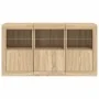 Sideboard with LED lights Sonoma oak 123x37x67 cm by , Sideboards - Ref: Foro24-3209060, Price: 167,69 €, Discount: %