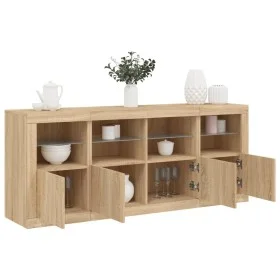 Sideboard mit LED-Leuchten Sonoma-Eiche 163x37x67 cm von , Sideboards - Ref: Foro24-3209074, Preis: 185,84 €, Rabatt: %
