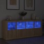 Sideboard mit LED-Leuchten Sonoma-Eiche 163x37x67 cm von , Sideboards - Ref: Foro24-3209074, Preis: 194,01 €, Rabatt: %