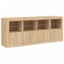 Sideboard mit LED-Leuchten Sonoma-Eiche 163x37x67 cm von , Sideboards - Ref: Foro24-3209074, Preis: 194,01 €, Rabatt: %