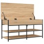 Banco zapatero madera de ingeniería roble Sonoma 100x42,5x50 cm