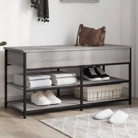 Sonoma gray engineered wood shoe bench 100x42.5x50 cm by , Benches for halls and storage - Ref: Foro24-839036, Price: 77,27 €...