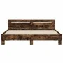 Smoked oak bed frame with headboard and LED lights 180x200cm by , Beds and slatted bases - Ref: Foro24-3207529, Price: 177,72...