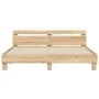 Estructura de cama cabecero y luces LED roble Sonoma 160x200 cm de , Camas y somieres - Ref: Foro24-3207534, Precio: 157,59 €...