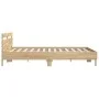 Estructura de cama cabecero y luces LED roble Sonoma 160x200 cm de , Camas y somieres - Ref: Foro24-3207534, Precio: 157,59 €...