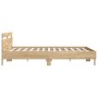 Sonoma oak bed frame with headboard and LED lights 160x200 cm by , Beds and slatted bases - Ref: Foro24-3207534, Price: 160,0...
