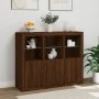 Sideboard with LED light 3 pieces engineered wood oak brown by , Sideboards - Ref: Foro24-3209106, Price: 208,34 €, Discount: %