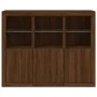 Sideboard with LED light 3 pieces engineered wood oak brown by , Sideboards - Ref: Foro24-3209106, Price: 208,34 €, Discount: %