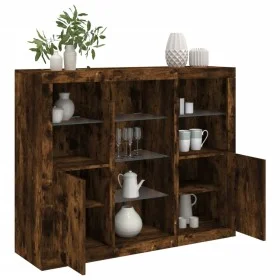 Sideboard mit LED-Licht, 3-teilig, Holzwerkstoff, geräucherte Eiche von , Sideboards - Ref: Foro24-3209125, Preis: 197,00 €, ...