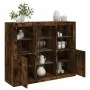 Aparador con luz LED 3 pzas madera de ingeniería roble ahumado de , Aparadores - Ref: Foro24-3209125, Precio: 197,00 €, Descu...