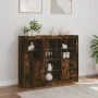 Aparador con luz LED 3 pzas madera de ingeniería roble ahumado de , Aparadores - Ref: Foro24-3209125, Precio: 197,00 €, Descu...