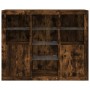Sideboard with LED light 3 pieces engineered wood smoked oak by , Sideboards - Ref: Foro24-3209125, Price: 200,15 €, Discount: %
