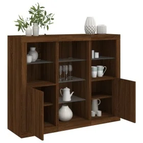 Sideboard mit LED-Licht 3-teilig, Holzwerkstoff Eiche braun von , Sideboards - Ref: Foro24-3209127, Preis: 194,16 €, Rabatt: %