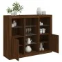 Sideboard with LED light 3 pieces engineered wood oak brown by , Sideboards - Ref: Foro24-3209127, Price: 194,16 €, Discount: %