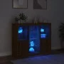Sideboard with LED light 3 pieces engineered wood oak brown by , Sideboards - Ref: Foro24-3209127, Price: 194,16 €, Discount: %