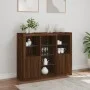 Sideboard with LED light 3 pieces engineered wood oak brown by , Sideboards - Ref: Foro24-3209127, Price: 194,16 €, Discount: %