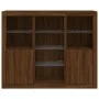 Sideboard with LED light 3 pieces engineered wood oak brown by , Sideboards - Ref: Foro24-3209127, Price: 194,16 €, Discount: %