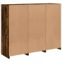 Sideboard with LED light 3 pieces engineered wood smoked oak by , Sideboards - Ref: Foro24-3209104, Price: 203,63 €, Discount: %