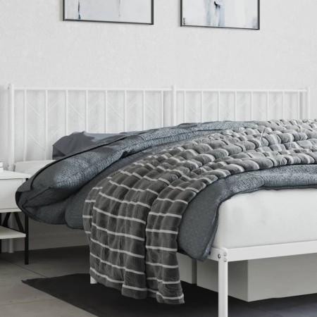 White metal headboard 200 cm by , Headboards and footboards - Ref: Foro24-374524, Price: 34,33 €, Discount: %