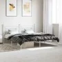 Estructura de cama de metal con cabecero blanco 180x200 cm de , Camas y somieres - Ref: Foro24-374392, Precio: 105,16 €, Desc...
