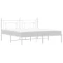 Estructura de cama de metal con cabecero blanco 180x200 cm de , Camas y somieres - Ref: Foro24-374392, Precio: 105,16 €, Desc...