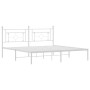 Bettgestell aus Metall mit weißem Kopfteil 180x200 cm von , Betten und Lattenroste - Ref: Foro24-374392, Preis: 106,75 €, Rab...