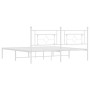Bettgestell aus Metall mit weißem Kopfteil 180x200 cm von , Betten und Lattenroste - Ref: Foro24-374392, Preis: 106,75 €, Rab...
