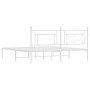 Estructura de cama de metal con cabecero blanco 180x200 cm de , Camas y somieres - Ref: Foro24-374392, Precio: 105,16 €, Desc...