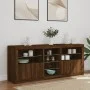 Sideboard with LED lights brown oak 162x37x67 cm by , Sideboards - Ref: Foro24-3209036, Price: 207,18 €, Discount: %
