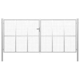 Gartentor aus silber verzinktem Stahl, 415 x 250 cm von vidaXL, Gartentore - Ref: Foro24-144303, Preis: 750,71 €, Rabatt: %