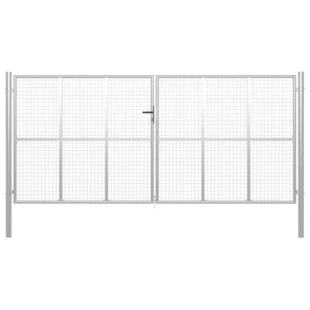 Gartentor aus silber verzinktem Stahl, 415 x 250 cm von vidaXL, Gartentore - Ref: Foro24-144303, Preis: 750,55 €, Rabatt: %
